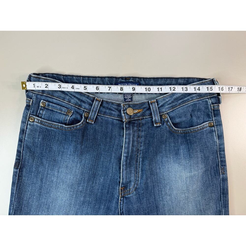Vintage Boston Proper Straight Leg Denim Jeans 8 Dark Wash Y2K Classic High Rise - Picture 2 of 15